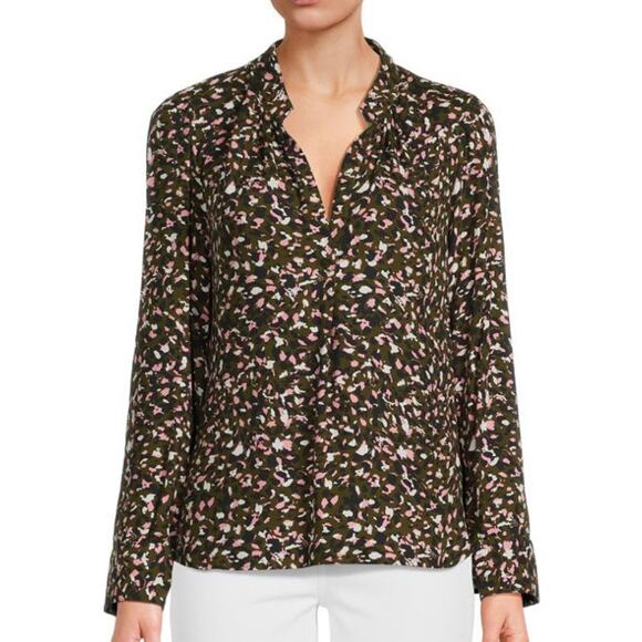 Womens ZADIG & VOLTAIRE Tink Abstract Print Top, green & pink, size S EUC! - Picture 1 of 6